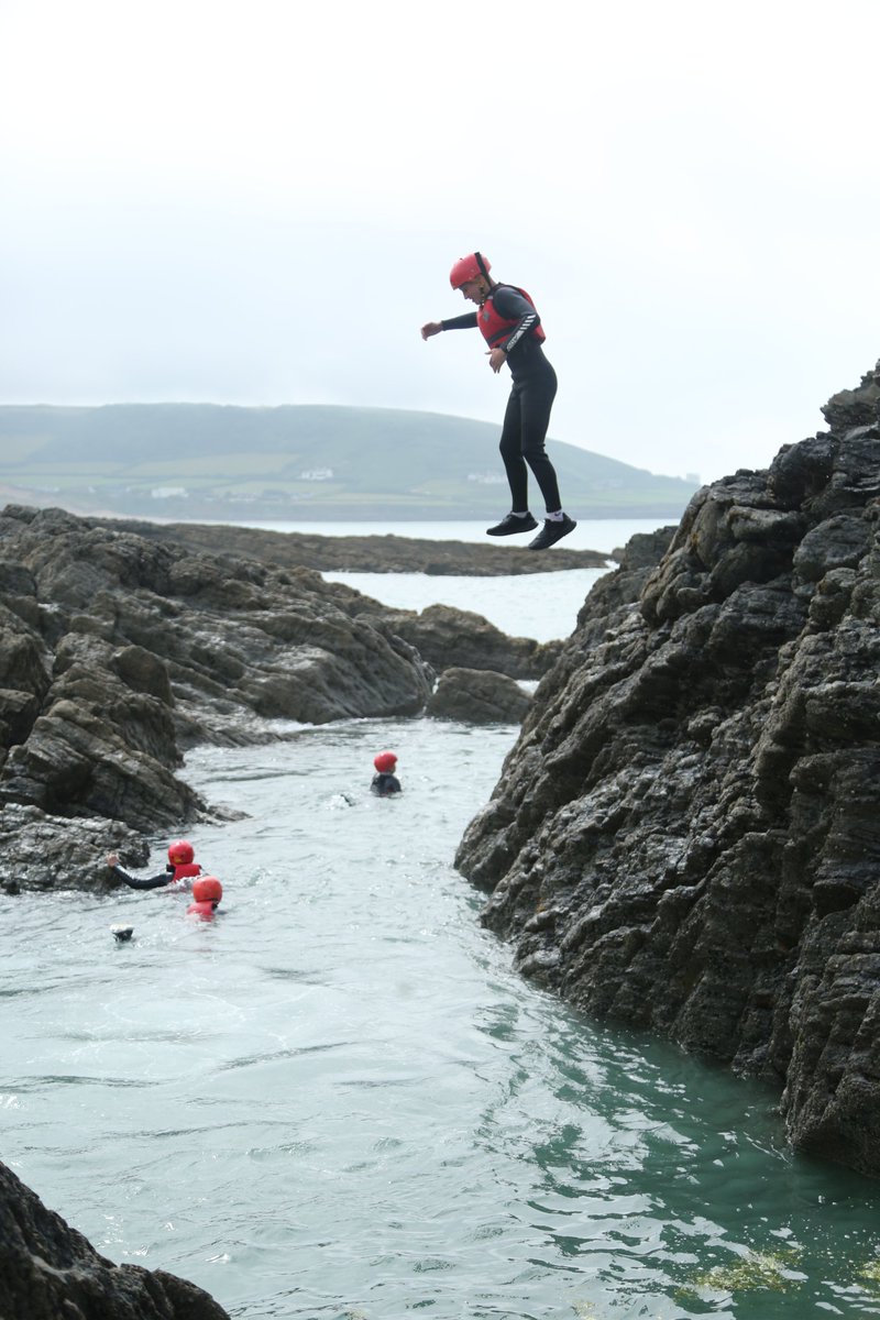 AdventuresAtRBC's tweet photo. A superb coasteering session with the Year 9s in Croyde yesterday. The session was all about overcoming fear and building confidence. The boys were outstanding! https://t.co/s9ilWqnUxh