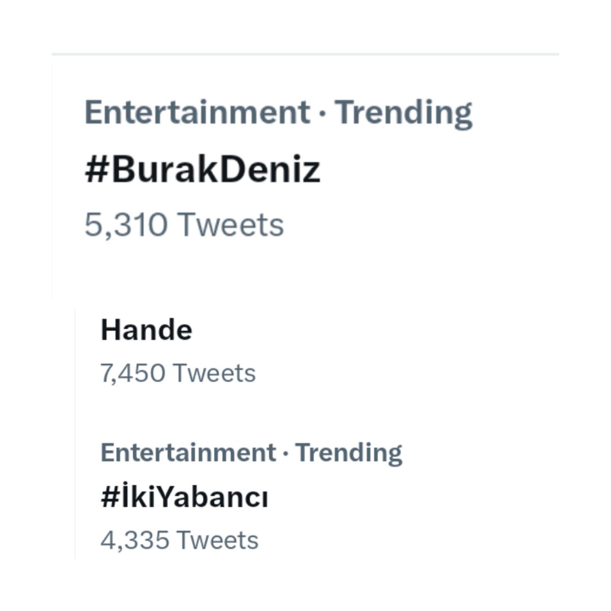 Burkito Handemiyy and ikiyabanci are trending ❤️
#BurakDeniz #HandeErçel #IkiYabanci