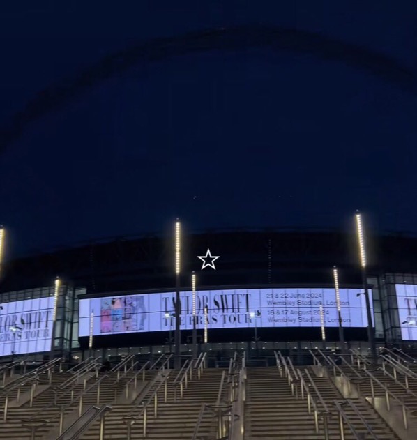 TheSwiftSociety's tweet photo. 📷| “The Eras Tour” billboard at Wembley Stadium 🇬🇧 https://t.co/oEzeLuE0R8
