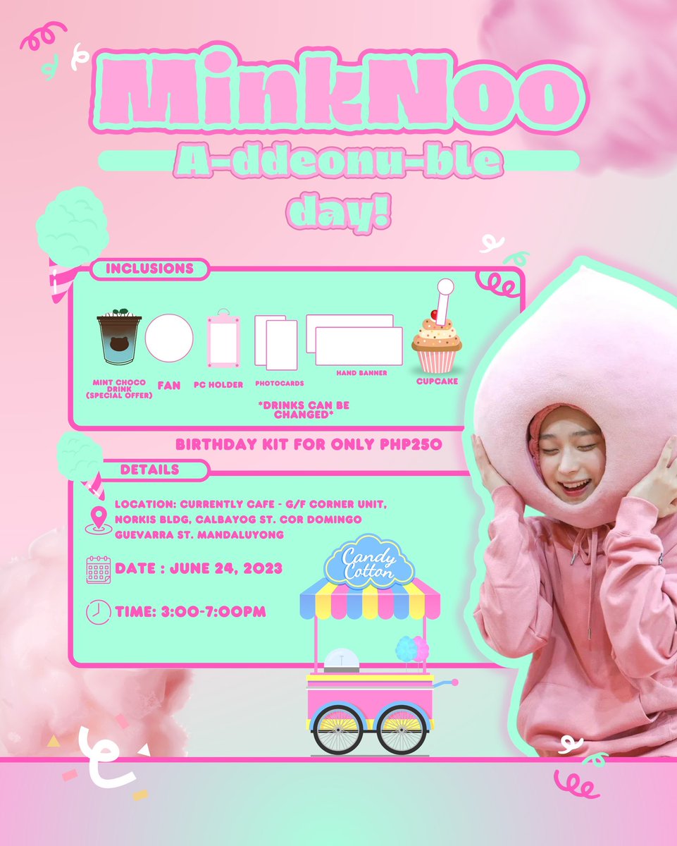 enha_events's tweet photo. Hello Engenes/Baragis! 🎉

We are inviting you to celebrate Sunoo's day at Currently Cafe. 

When: 06•24•2023
Time: 3PM to 7PM 
Price: ₱250.00 (All-in. No entrance fee)

Lots of surprise prizes and additional freebies will be given during the event! 

See you there!🫶🏼 https://t.co/1XSj8ekate