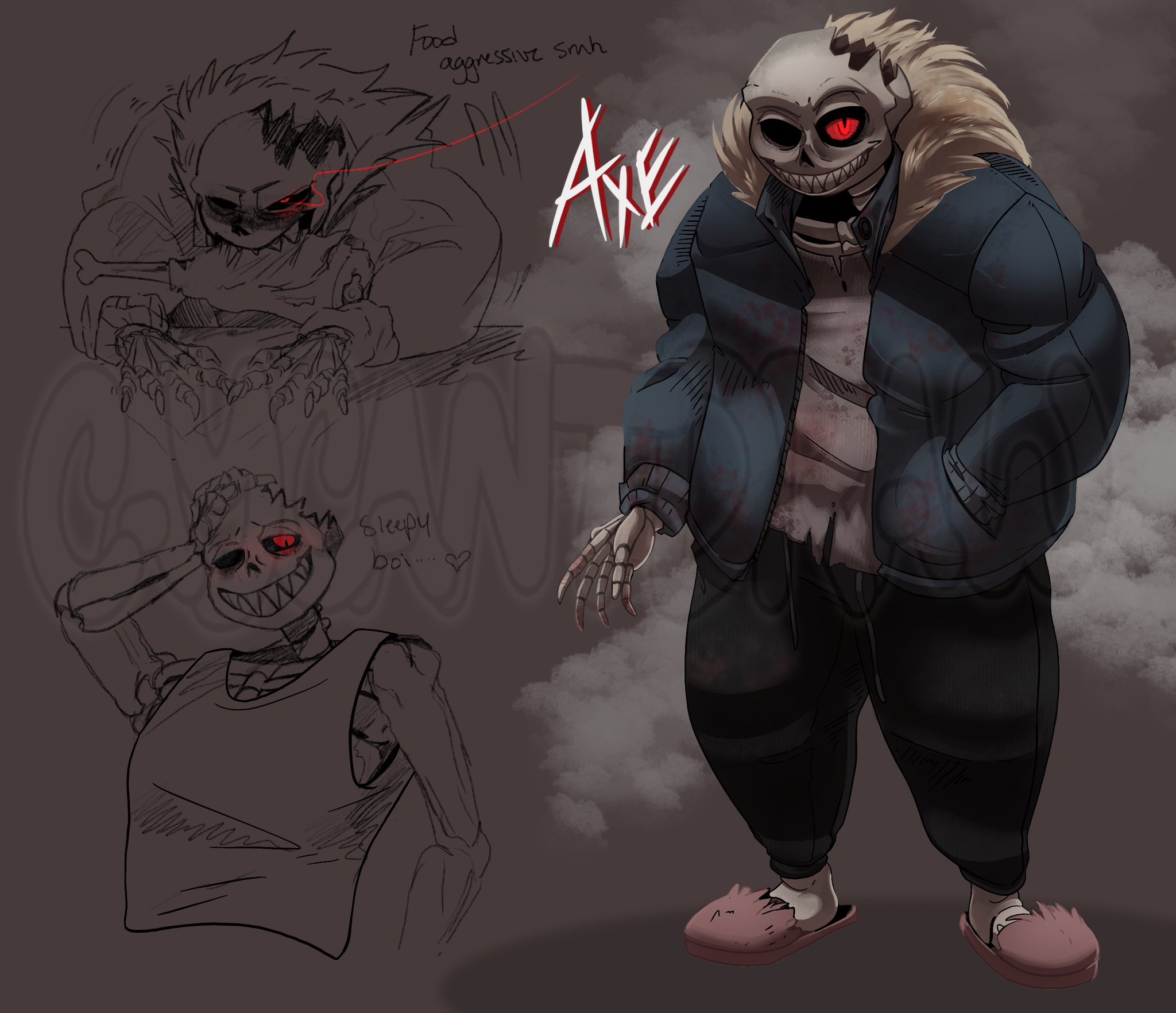 Cay (🔞) on X: My little head canon design of Axe aka Horror!Sans (my  second beloved…😩🫶) I didn't realize I hadn't posted the art here and only  on my other socials lmao.