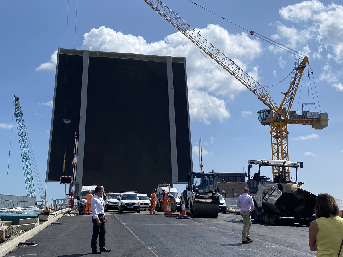 Inspecting the  new Herring Bridge - third river crossing Gt. Yarmouth with Transport East Forum