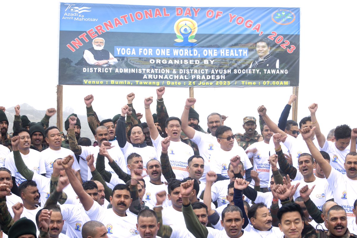 PemaKhanduBJP's tweet photo. The event was also joined by MLA Shri @TseringTashis Ji, Commander of Tawang Brigade Brig NM Bendigeri, DC KN Damo and SP B Kamduk. 

2/2 https://t.co/QNQuiH85qH