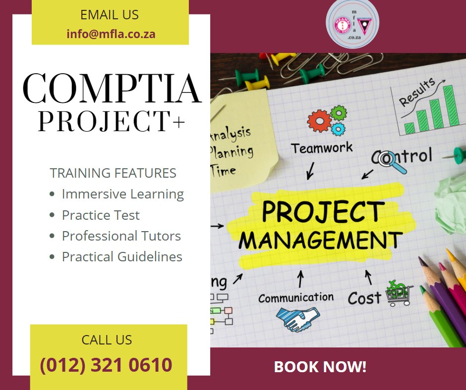 TTTEditing's tweet image. Looking to advance your career in project management? Consider taking the COMPTIA Project+ certification exam. 
#Comptia #comptiaprojectplus #comptiacertified #comptianetworkplus 
mfla.co.za/computer-schoo…