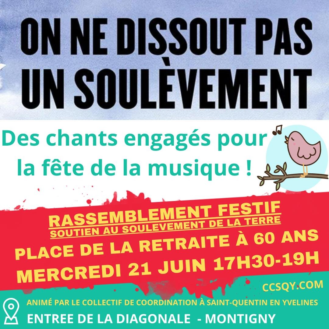 Programme 21 juin, place de la retraite à Montigny-Le-Bretonneux

17h30 - choisi ta citation de richard ferrand
18h - action antipub
18h30 - Chants  des rouges gorges
