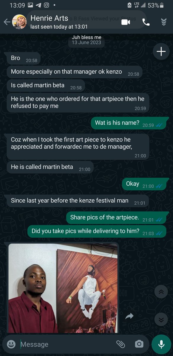 Dear Fedulation President @eddykenzoficial ,you ordered for an art piece that u have failed to pay since last year. Kindly pay this young man.
And  your manager should stop abusing the boy because he did what u ordered him to do.
AWAMIDU LEMI DO LESI DO🤝