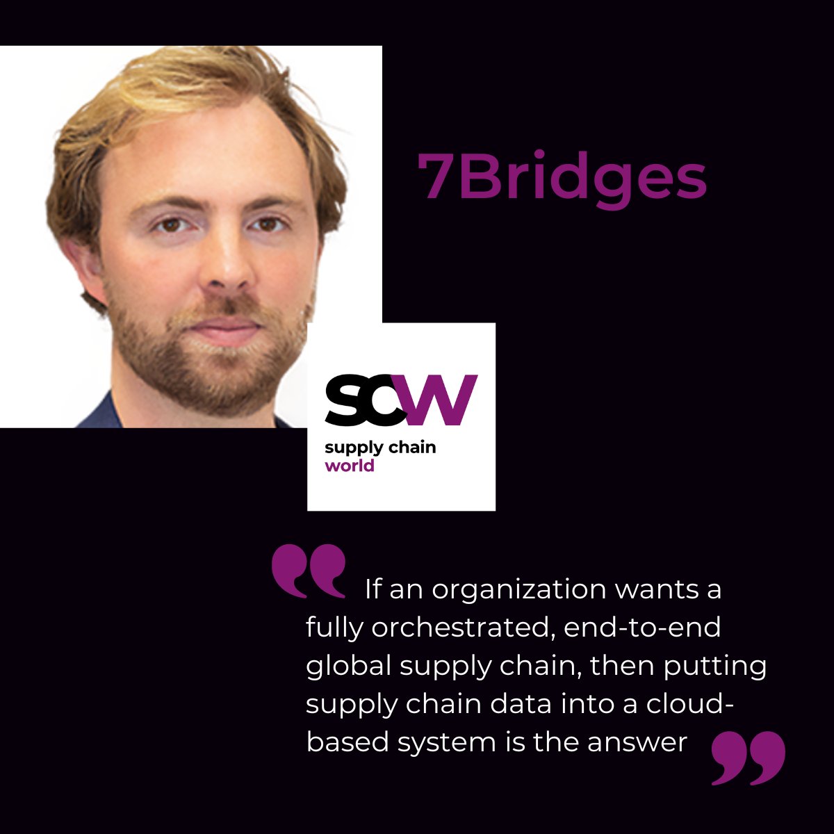 As Founder and CEO of <a href="/the7bridges/">7bridges</a>, Philip Ashton strives to make supply chains smarter through the collection and usage of comprehesive #data. Measurable results, mitigating risks, and building resiliency are essential to forming a cohesive #supplychain.

ow.ly/LHTa50OQnIs