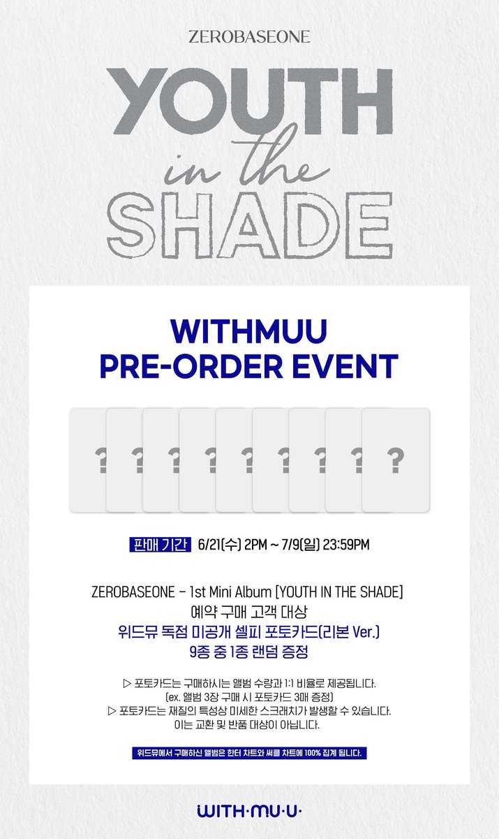 hamkyeom's tweet photo. [PO] ZEROBASEONE The 1st Mini Album  [Youth in The Shade]

💸 Price :
• Ktown : 240k | DP 150k
• Withmuu, Soundwave, Makestar, All web Kr : 310k | DP 160k

‼️ Close PO 6 Juli ‼️

❌️NO CANCEL❌️

✅ Est. EMS+TAX
✅️ Pilih Versi
❌ Packing
🚚 Shopee
📍 Palembang https://t.co/DVED1bP4yG