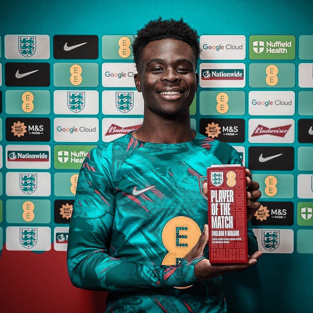 Bukayo saka has now been awarded 10 Man of the Match awards in 28 matches for England, just over 35% of his international appearances since his debut in October 2020he has received Man of the Match in. 🫶
#BukayoSaka #WorldClass #ENGARS