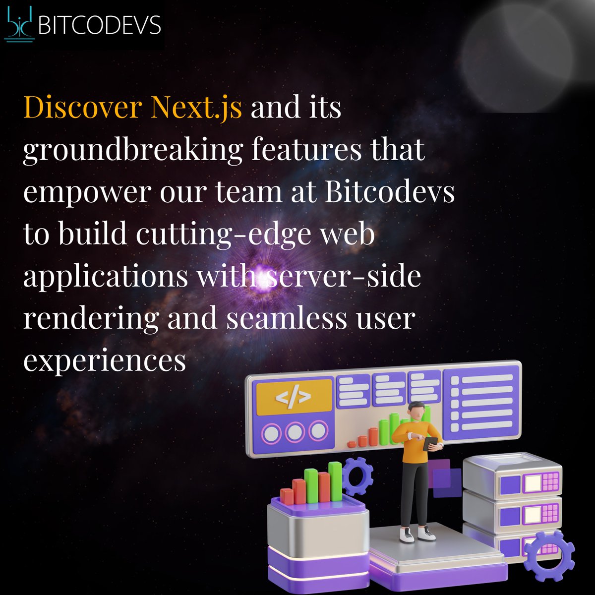 bitcodevs's tweet image. Embrace the future of web development with Next.js, where we combine the power of React with server-side rendering, enabling us to create lightning-fast web apps that leave a lasting impression. 🚀#NextJS #ReactFramework #WebDevelopment #bitcodevs