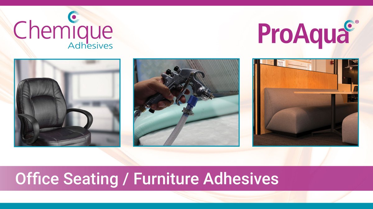 Chemiqueuk's tweet image. Our range of water-based adhesives are an ideal solution for office seating / furniture as they allow for different types of materials to be bonded together, including fabric, foam, plastic and wood.

Learn more 👉 bit.ly/3p6ZqpN

#adhesives #ukmfg #officeseating