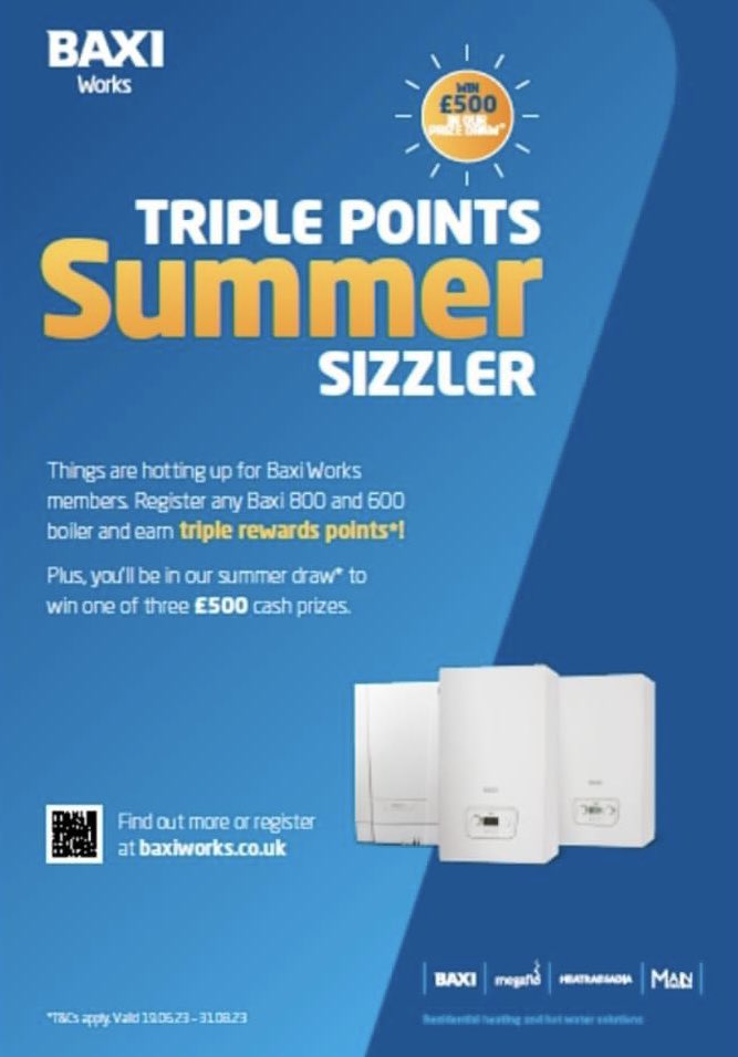 We’re @JTAtkinsonBM Barnard Castle today….oooh….and it’s a #SummerSizzler , that’s triple points on any 600 or 800 appliance…nice…that’s @baxiboilers for you! Join us, @MainHeating and @heatraesadia if you’re near🤗