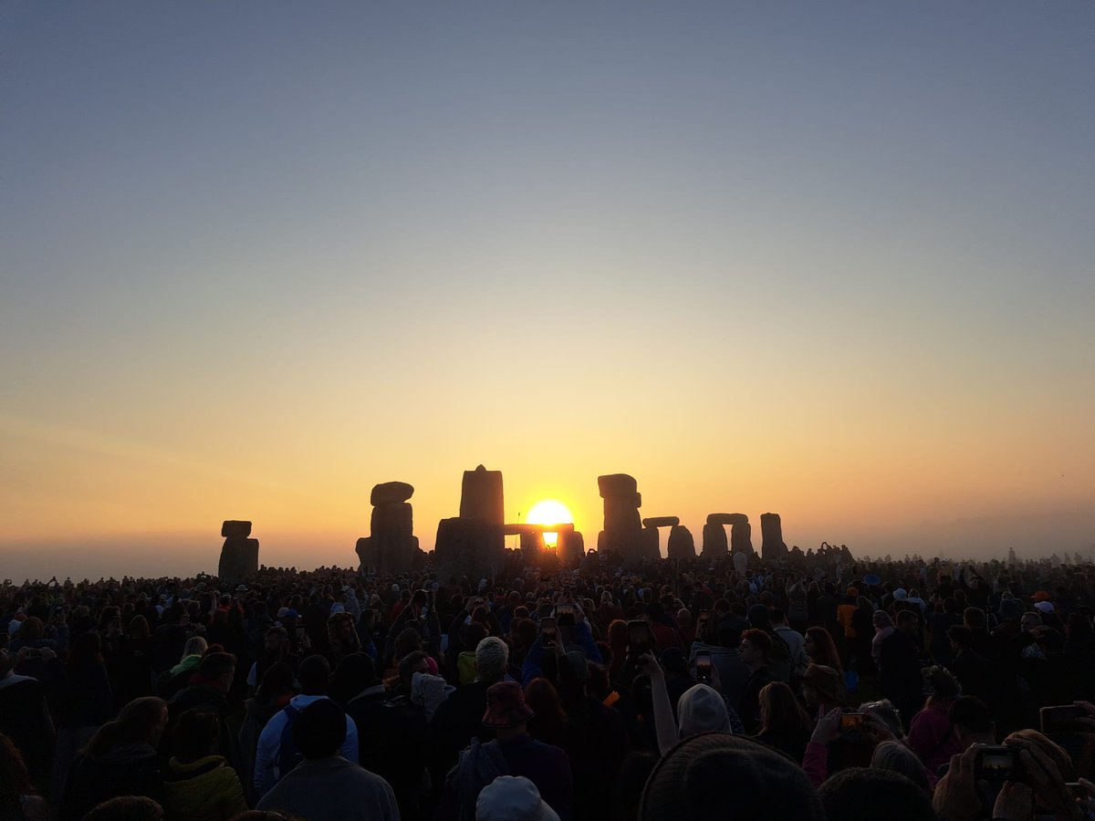Happy Solstice from a peaceful #Stonehenge. Sunshine and friends - what could be better?'