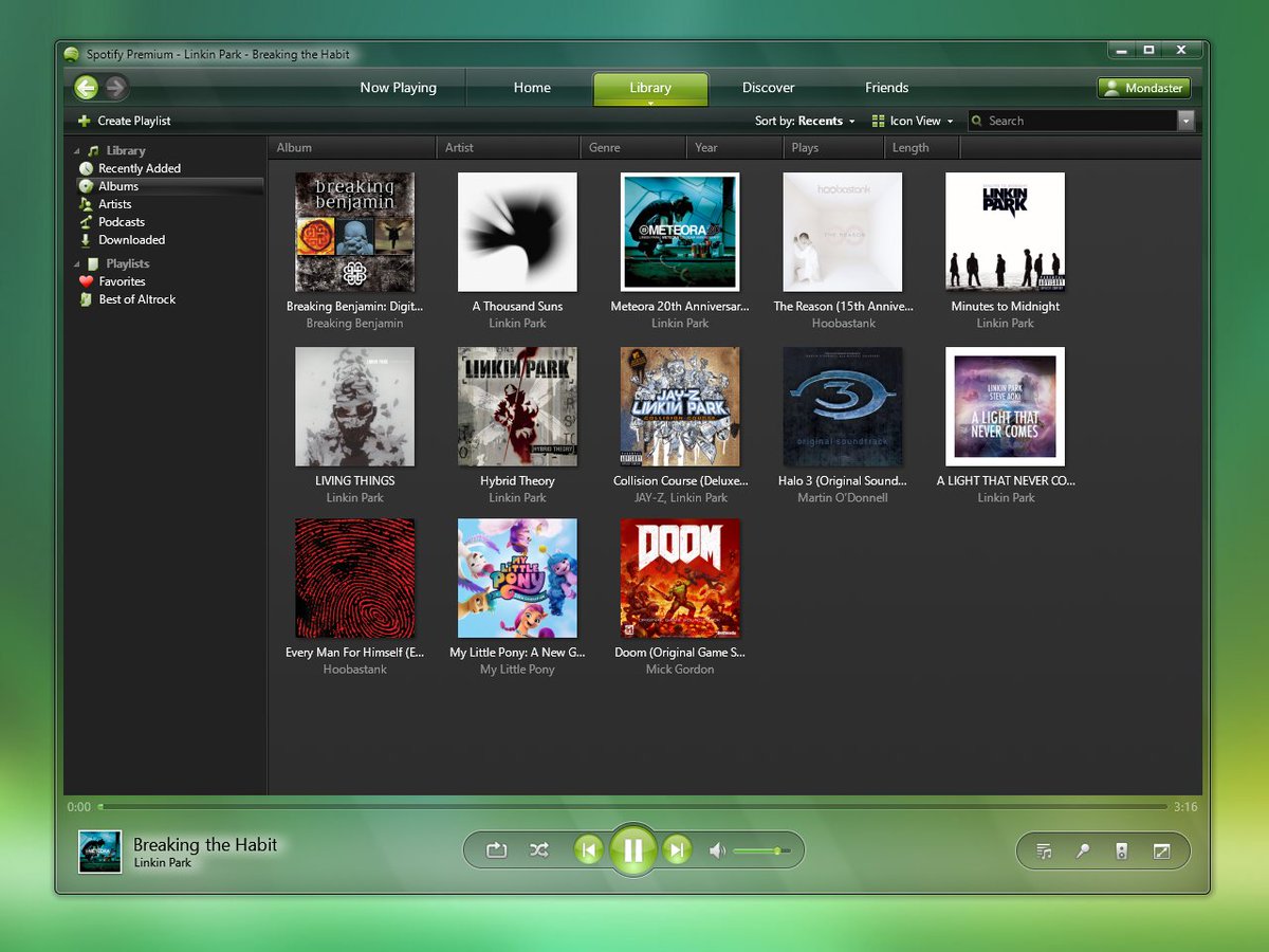 tehmondspartan's tweet photo. Spotify but it's Windows Media Player 11. https://t.co/buamgK95ed