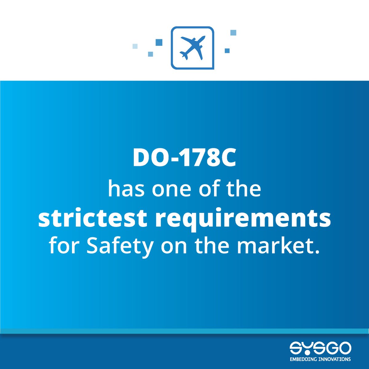 SYSGO's tweet photo. 🚀 Elevate Your #Embedded Systems' #Safety and #Security Standards with #PikeOS!  Avionics safety standard DO-178C at DAL A takes your embedded system's safety to unprecedented heights. ✈#SafetyFirst #SecurityMatters #DO178C #CommonCriteria #SafetyAndSecurity https://t.co/yMIxZ2kfuz