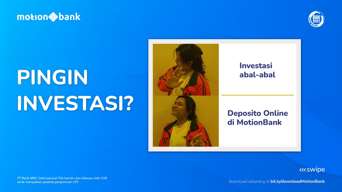 MotionBankID's tweet photo. JANJINYA AMAN! 🤬
Jangan coba yang abal-abal, cuanin di MotionBank aja!
Deposito mulai Rp200 RB, BUNGA 5% p.a!
Info: https://t.co/rzr1B9j95Z
Berlaku s.d 31 Agustus 2023
☎️ 1500188 | https://t.co/BzhK0K6DYV
#MNCBank #MotionBank #FutureBankingHere #MoApaAjaBisa https://t.co/3J5Cd4I0Sp
