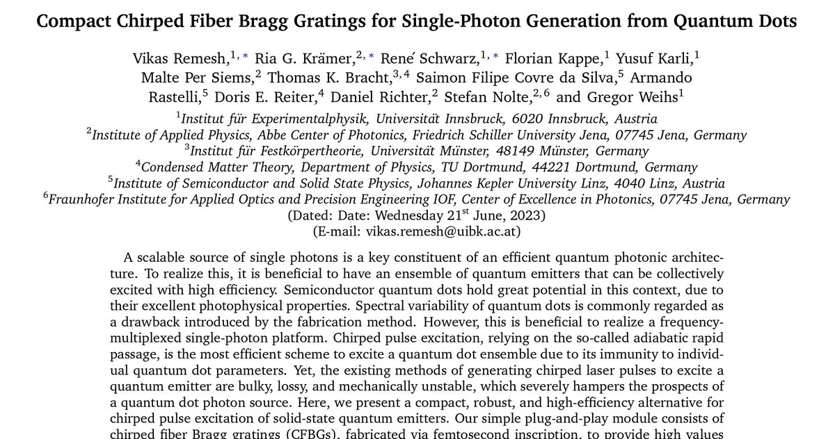 Psibilim's tweet photo. Çoğunuzun için teknik bir konu olsa da, bizleri "Tak Çalıştır" fotonik #kubit sistemlere bir adım daha yaklaştıran son çalışmamız Arxiv'da.
Innsbruck ve Jena üniversitelerinin öncülüğündeki bu çalışmada Jena'da üretilen özel fiber kablolar ile coherence'i kaybetmeden fotonik kübit üretimine stabil ve "robust" bir yaklaşım getirdik.
https://t.co/GmLSwOi08v
Buradan sonrası teknik, okumazsanız anlarım:)
Çalışma aslında gecen haftalarda yayınlandığımız Adiabatic Rapid Passage makalesiyle doğrudan ilgili.
Lazerdeki faz kavramı qubit üretiminde çok önemli. Lazer atımlarına 2. Derecede yani quadratic faz profilleri yüklememiz gerekli. biz bunun için metrelerce uzunluktaki free-space lens sistemleri kullanıyorduk. Şaka değil 1.5 metre 80 kilo translation stage aldık bunun için 😅
Ama çalışma arkadaşım Vikas, #Jena Üniversitesinden Ria'nın bu faz profilini metrelerce uzunluğa gerek kalmadan sadece milimetre uzunluğunda fiber kablolarla yapabileceğini farketti, hemen Jena ile irtibata geçti :)
Ve aylar süren zorlu üretim çalışmalarının ardından tertemiz sonuçlar elde edildi. 🎉🎉
Bu çalışma bize farklı fizik disiplinleri birleşince neler başarabileceğini gösteriyor.
#Kuantum bilgisayarlar gibi yüksek kuantum teknolojilerine giden yolda ancak #bilimin ve mühendisliğin tüm kurumlarının ortak emeğiyle başarıya ulaşabiliriz.
# For English 👇
