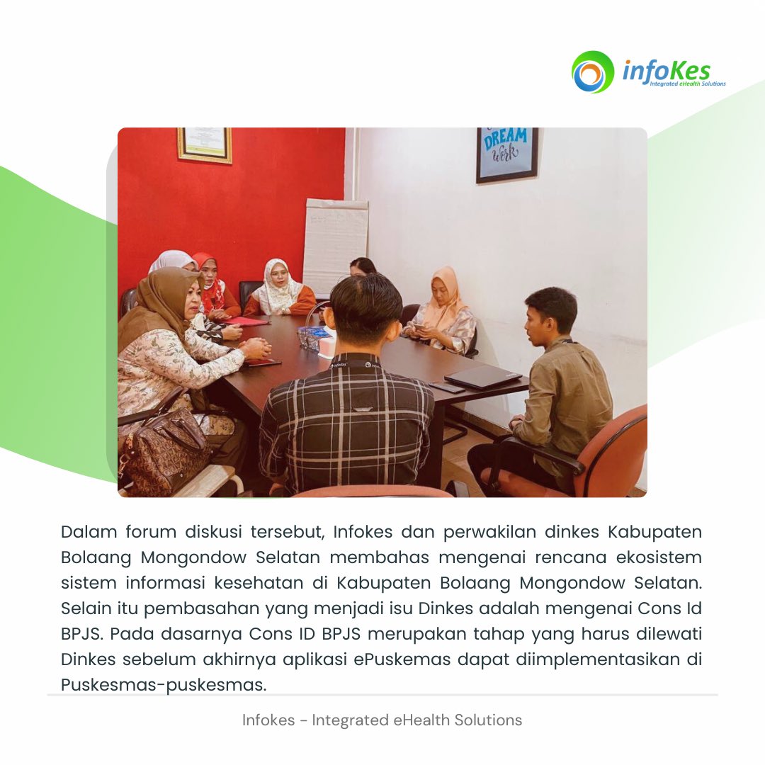 infokes_id's tweet photo. Dinas Kesehatan Kabupaten Bolaang Mongondow Selatan yang berkunjung ke kantor pusat PT Infokes Indonesia pada Rabu (21/06/2023). https://t.co/ItQhYaQvVu