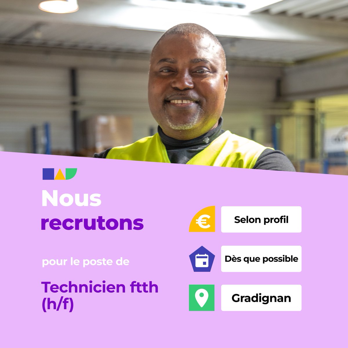 🛎️ Nouvelle offre d'emploi : Technicien  ftth (h/f)
🌎 Gradignan (33170)
📅 Démarrage dans les 7 prochains jours
👉 Plus d'infos : jobs.iziwork.com/fr/offre-emplo…
#recrutement #intérim #emploi #OffreEmploi #job #iziwork
