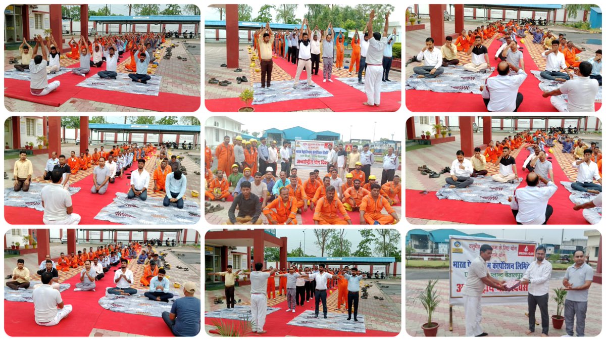 Bharatgas_Gorakhpur (@bpclgorakhpur) on Twitter photo Today 9th international Yoga day is celebrated at Baitalpur LPG plant with the theme " Yoga for Vasudhaiva kutumbakam " with the tagline "हर आंगन योग"
<a href="/BPCLimited/">Bharat Petroleum</a>
<a href="/BPCLLPG/">Bharat Petroleum LPG</a> <a href="/BpclStateLPGUP/">Bharatgas State UP</a>
#YogaForHealth
#YogaDay Today 9th international Yoga day is celebrated at Baitalpur LPG plant with the theme " Yoga for Vasudhaiva kutumbakam " with the tagline "हर आंगन योग"
<a href="/BPCLimited/">Bharat Petroleum</a>
<a href="/BPCLLPG/">Bharat Petroleum LPG</a> <a href="/BpclStateLPGUP/">Bharatgas State UP</a>
#YogaForHealth
#YogaDay