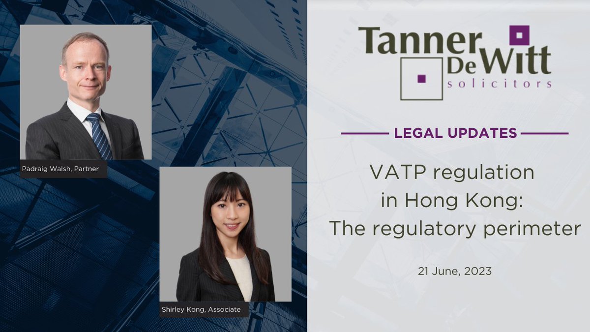 In this legal update, Padraig Walsh and Shirley Kong review the regulatory perimeter in Hong Kong that determines whether the provision of #virtualasset services is required to be approved by the #SFC.

Please visit our website to read the full article: lnkd.in/gX466iuR