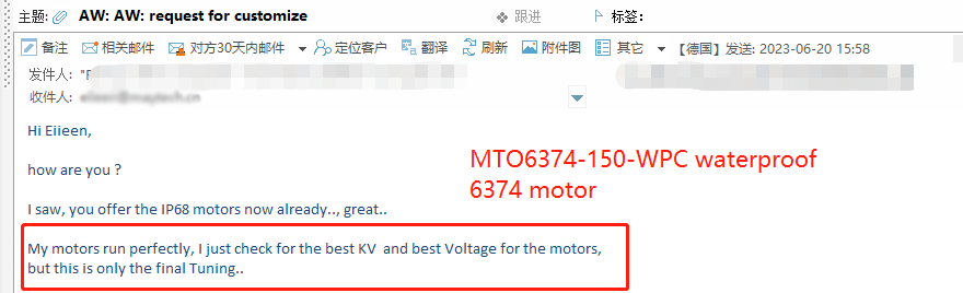 MaytechHobby's tweet photo. Last 4 Days 15% Discount !

Feedbacks from customer about Maytech 6374 waterproof motor for Foil Assist.

#customerfeedback #maytech #6374motor #waterproofmotor #foilassistmotor #electricpropulsion #outboard #brushlessmotor

https://t.co/l2xNbcWbBH https://t.co/cmalVCnKSj