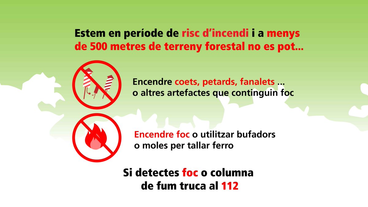 parcncollserola's tweet photo. S'apropa la #revetlla de Sant Joan ���🎇🎆!!
Sigueu responsables i recordeu que a menys de 500 metres de terreny forestal no es pot encendre #foc ni tirar #coets, #petards i altres focs d'artifici o artefactes amb foc com els fanalets #PVI @adfcat
+ info: https://t.co/Ni79ZTAadt https://t.co/XX24MMX6xV