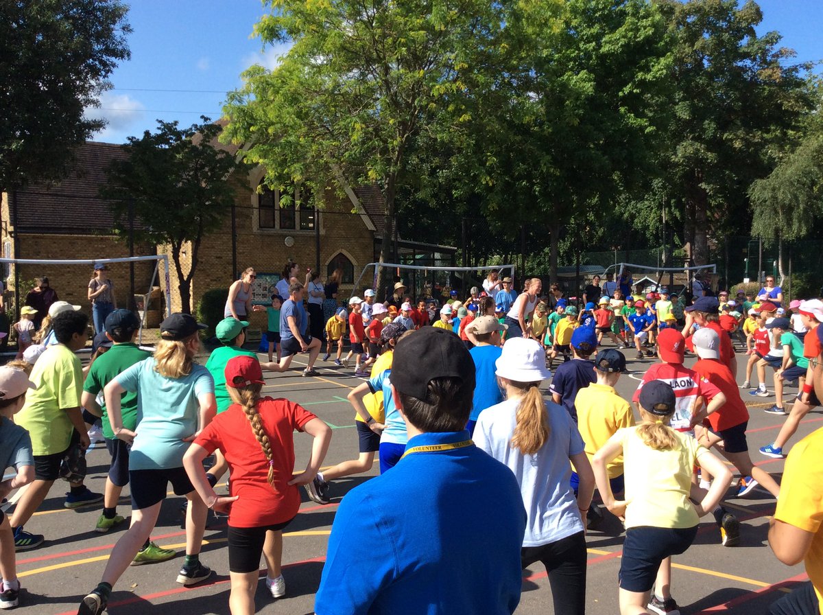 All Saints’ pupils, staff and parents getting ready for Sports Day with a whole school dance workout! A great start to what will be a brilliant day!