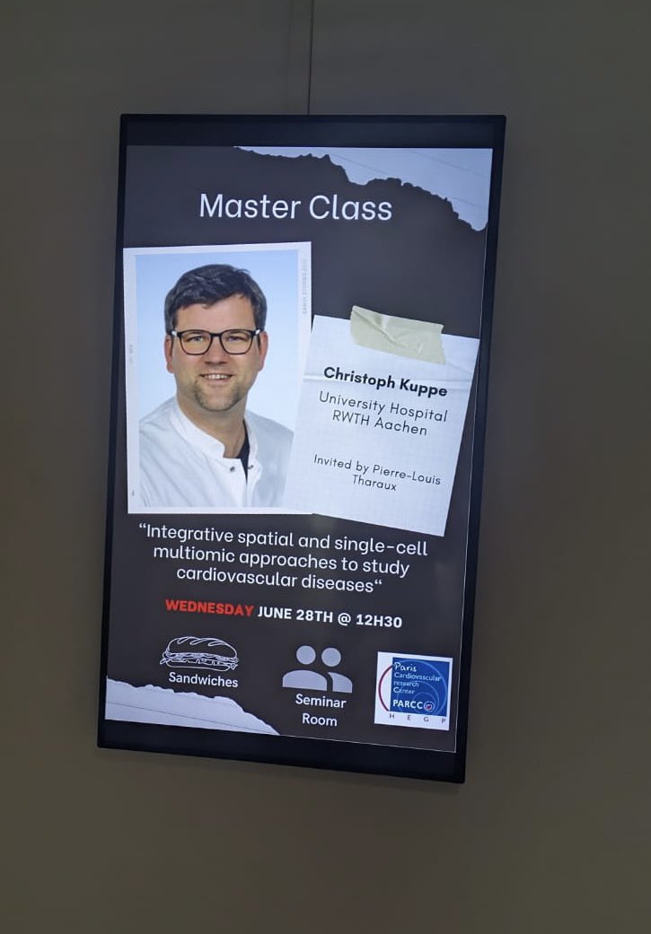 After winning the award for the Young Investigator in basic science #ERA23, we will be pleased to welcome <a href="/KuppeChristoph/">Christoph Kuppe</a> next Wednesday (06/28) in our lab in Paris to give a talk about mutiomics in cardiovascular diseases! <a href="/parcc_inserm/">PARCC-INSERM</a>