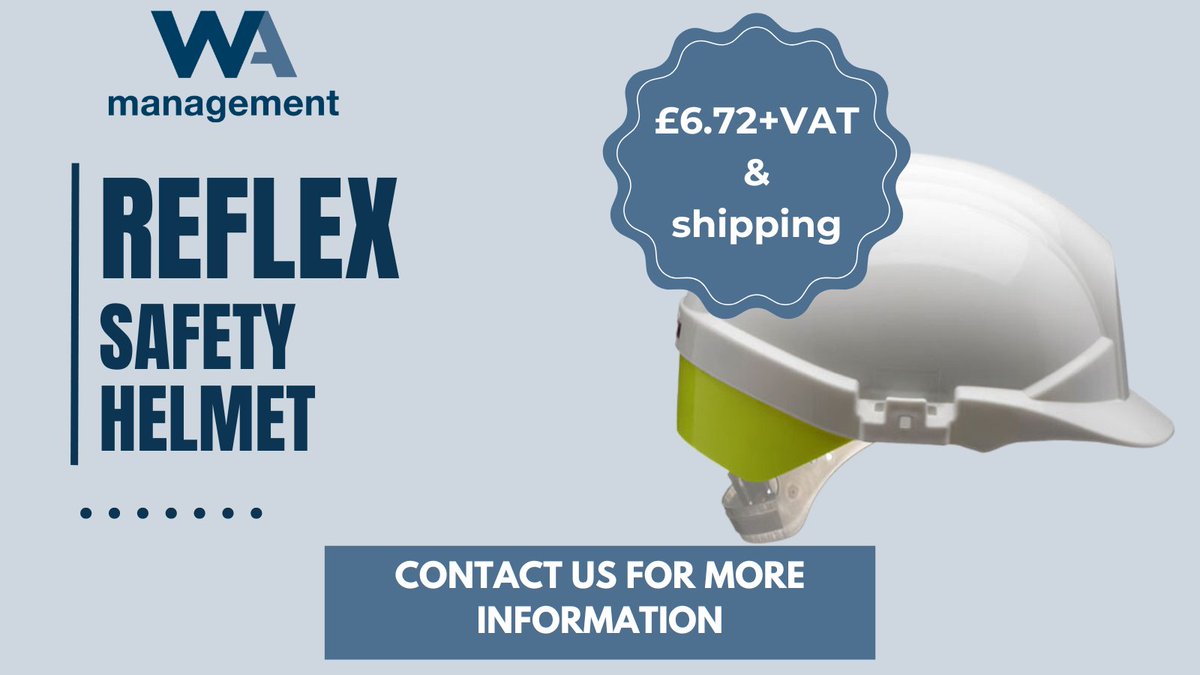 ManagementWA's tweet photo. 💡 #PPE Spotlight 💡

This week we're spotlighting the Reflex Safety Helmet! 👷

This general purpose HDPE #safetyhelmet features a 6-point Nylon Textile cradle, brushed #Nylon sweatband, #ventilation as standard, and a unique rear flash in high visibility yellow or orange. https://t.co/vnpAPtGYoG