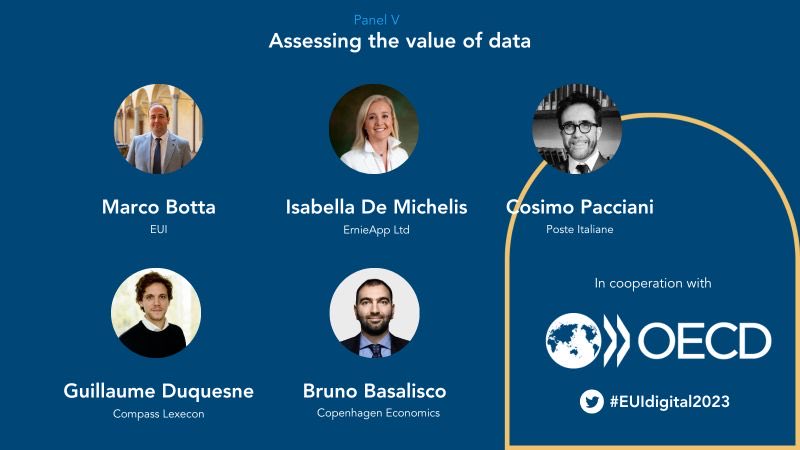 Marco Botta (@mbotta81) on Twitter photo I look forward to discussing #data valuation problems in #B2B #datasharing #EUIdigital2023! The conference starts tomorrow: register to attend the event either in Florence or via Zoom:
lnkd.in/dXh_HKUv
<a href="/EUI_CDS/">Centre for a Digital Society</a>, <a href="/Ernieapp2/">Isabella de Michelis</a>, <a href="/PosteItaliane/">Poste Italiane</a>, <a href="/compasslexecon/">Compass Lexecon</a>, <a href="/EUI_Schuman/">The Robert Schuman Centre</a> I look forward to discussing #data valuation problems in #B2B #datasharing #EUIdigital2023! The conference starts tomorrow: register to attend the event either in Florence or via Zoom:
lnkd.in/dXh_HKUv
<a href="/EUI_CDS/">Centre for a Digital Society</a>, <a href="/Ernieapp2/">Isabella de Michelis</a>, <a href="/PosteItaliane/">Poste Italiane</a>, <a href="/compasslexecon/">Compass Lexecon</a>, <a href="/EUI_Schuman/">The Robert Schuman Centre</a>