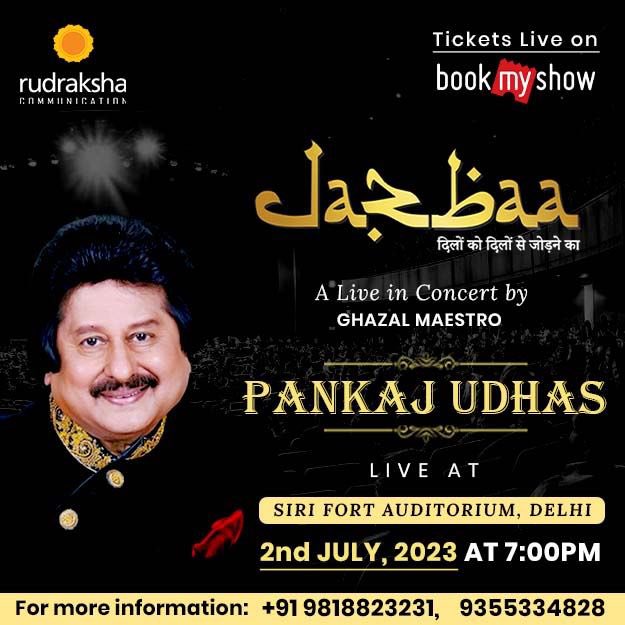 Performing in Delhi after a long time a ghazal evening titled JAZBAA be there to this magical event of the season on the 2nd July 2023 at SIRI FORT AUDITORIUM Delhi from 7 PM tickets on book my show It’s not just a concert it’s a celebration of my musical journey of 40 years