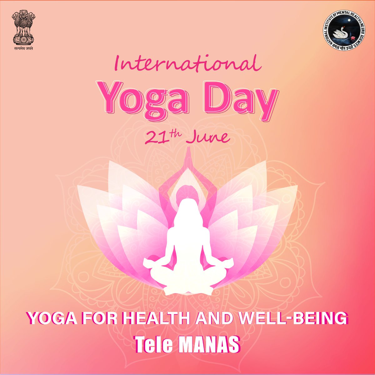 Regular practise of yoga helps keep your mind and body healthy.

#telemanas #telemanasnimhans #nimhans #mentalhealth #mentalhealthcare #healthcare #telemanasindia #mentalhealthprogramme  #call14416  #memoryproblems #healthproblems #InternationalYogaDay #YogaDay #Y20