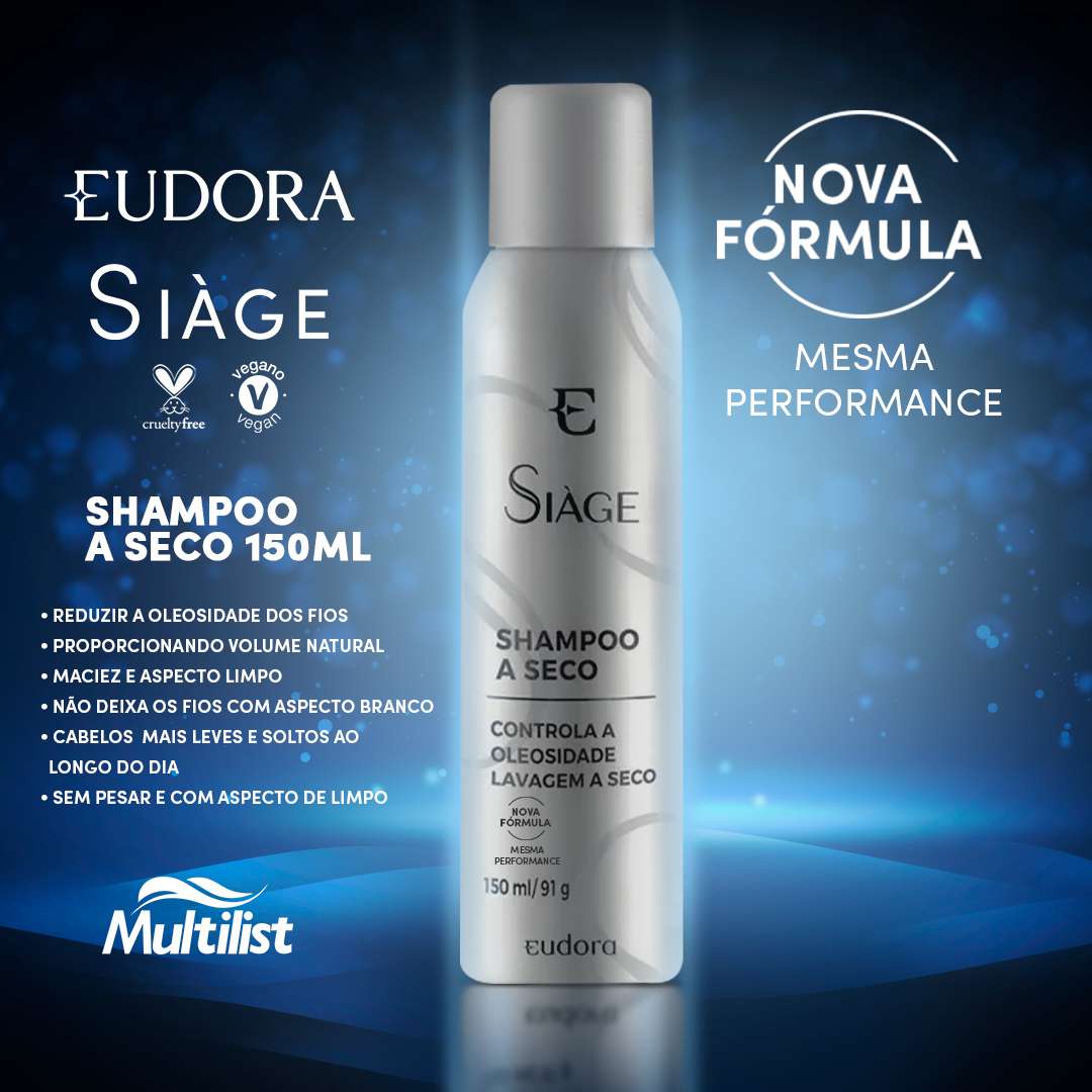 multilistdist's tweet photo. Apresentamos o novo Shampoo A Seco 150ml da Eudora Siàge, agora com uma nova fórmula mas que mantém a mesma performance excepcional da versão anterior.
#santacatarina #cabelos #lojas  #shampooaseco #eudora #Siàge #oleosidade #maciez #façaseupedido #farmácias #farmaceutica https://t.co/FS24txMulk