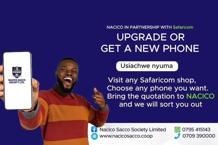 nacicosacco's tweet photo. Jijenge na simu kali leo kwa urahisi na bei isiyoumiza mfuko wako,lipa polepole na NACICO consumer loan. 

#PamojaTustawi  #PayEasyOwnEasy #Nacicosacco https://t.co/xe5WYGEnOb