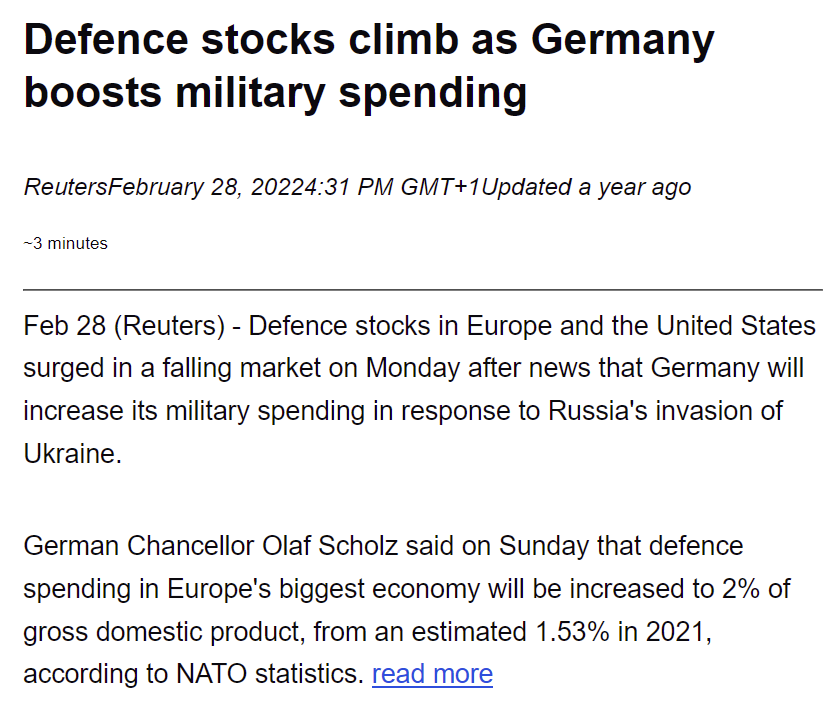 @DerbyChrisW Follow-the-money.

Arms industry stock prices.

Corrupt Western administrations. 

Insanity.

#No2NATO