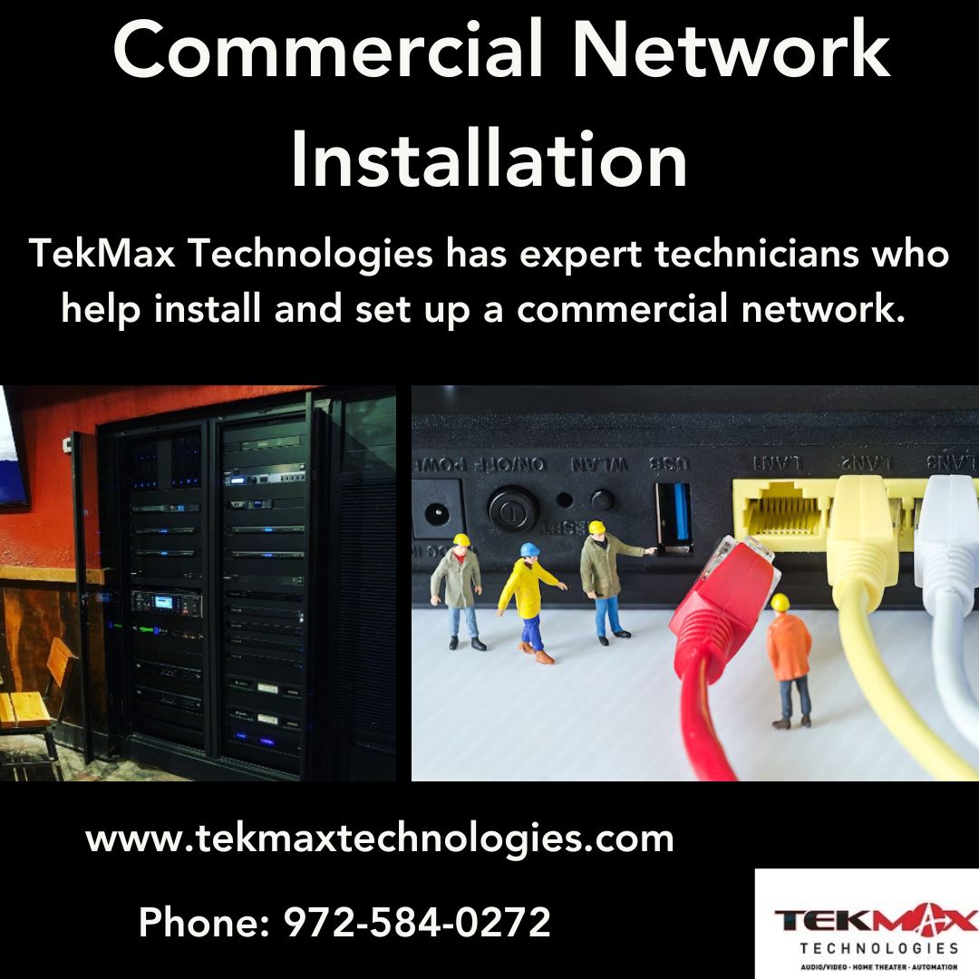 Are you looking for commercial network installation solutions? TekMax Technologies Network or IT Service provide network installation solutions that meet the requirements of any commercial organisation.

#networkinstallation #networksecurity #dataprotection #wirelessnetworking