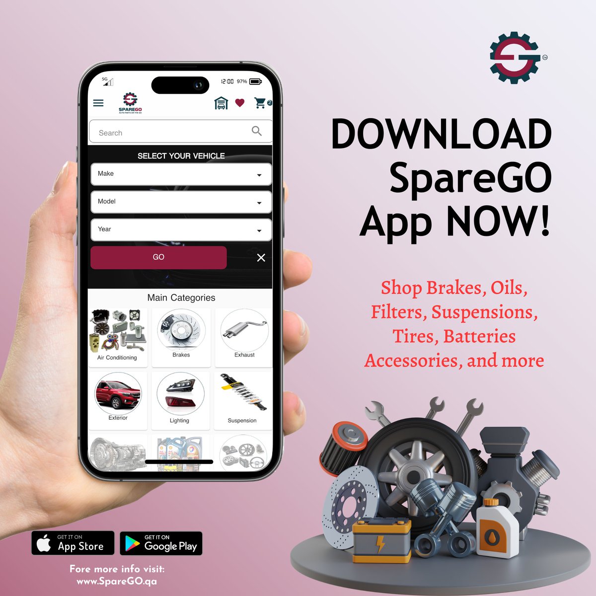 Download our app and ORDER NOW. ⚙🚗

For iOS: rb.gy/ox4bc
For Android: rb.gy/m4ztx

Auto parts ON-THE-GO, ON BUDGET, ON TIME

#SpareGO #Qatar #Doha #automotive #automobile #autoparts #customcar #Cars #vehicle #musclecars #alwakrah #Turbo #supercars…