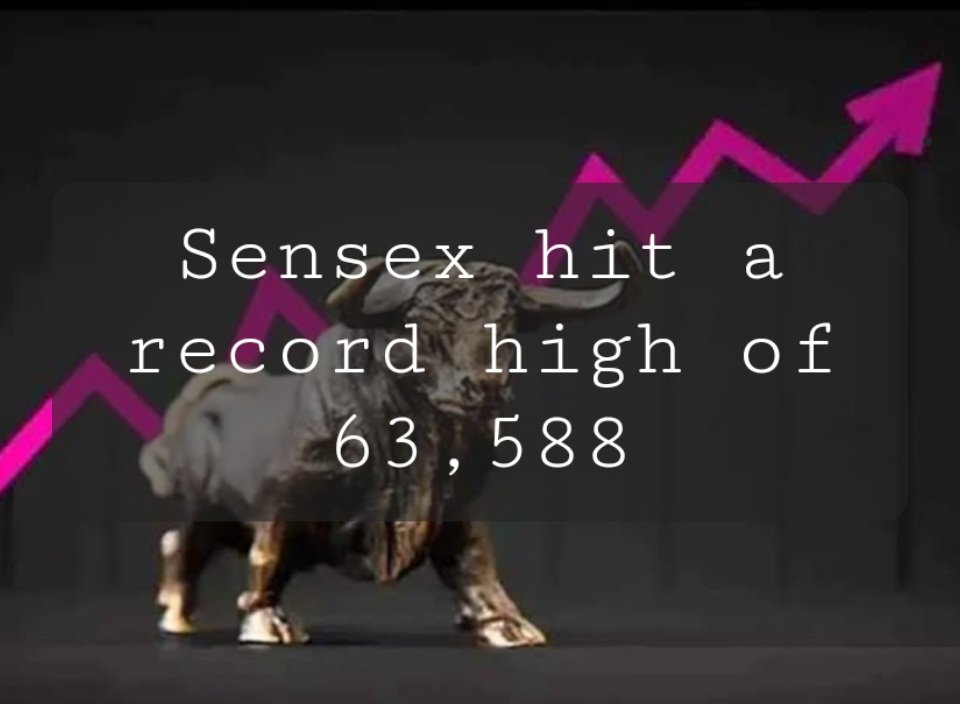 Sensex hit a record high of 63,588

#Sensex #NIFTY #sharebazaar #stockmarket #shares #equity