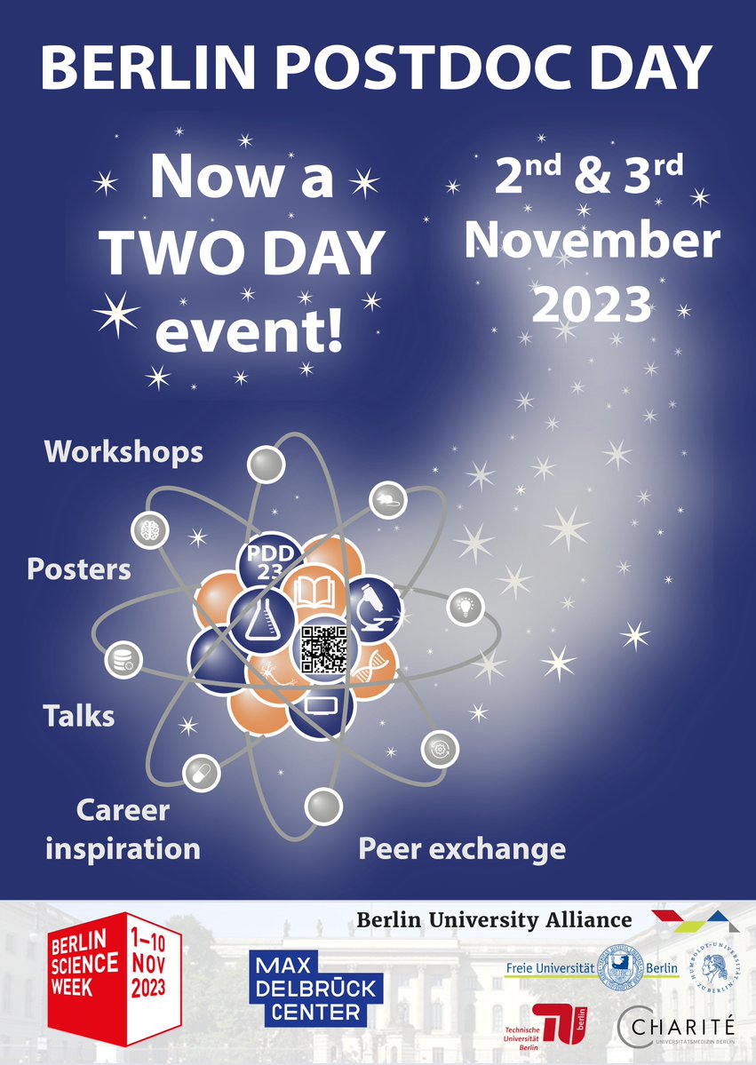 🚨Spoiler alert! For the first time in 5 years, the #PDD23 will be a TWO DAY EVENT. On the 3rd of November we will be offering workshops aimed at supporting #postdoc careers, improving soft skills, and discussing hot topics such as mental health, work-life balance and much more!