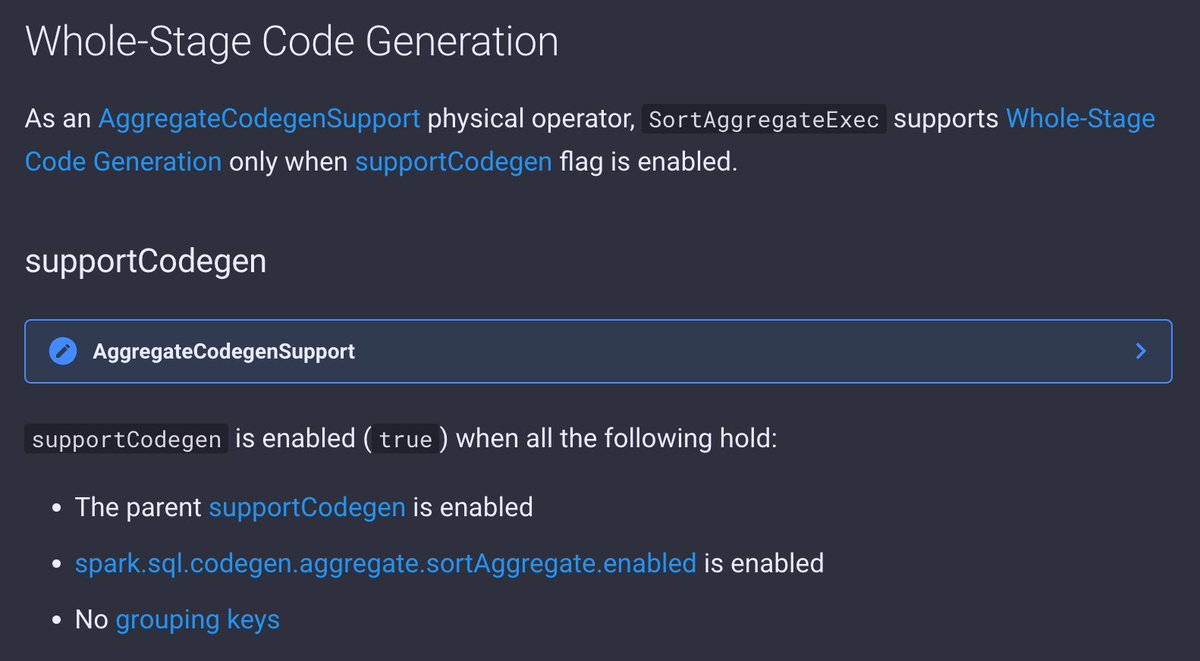 jaceklaskowski's tweet image. 6 days to #DataAISummit 2023 so more updates to The Internals of #SparkSQL and, more importantly, aggregations 💪
Today focusing on the "slowest" aggregate operator SortAggregateExec and SortBasedAggregationIterator 👍
➡️ books.japila.pl/spark-sql-inte…
➡️ books.japila.pl/spark-sql-inte…