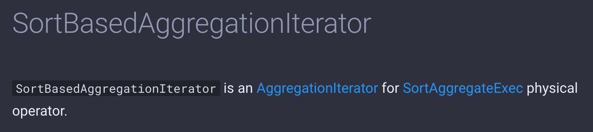 jaceklaskowski's tweet image. 6 days to #DataAISummit 2023 so more updates to The Internals of #SparkSQL and, more importantly, aggregations 💪
Today focusing on the "slowest" aggregate operator SortAggregateExec and SortBasedAggregationIterator 👍
➡️ books.japila.pl/spark-sql-inte…
➡️ books.japila.pl/spark-sql-inte…
