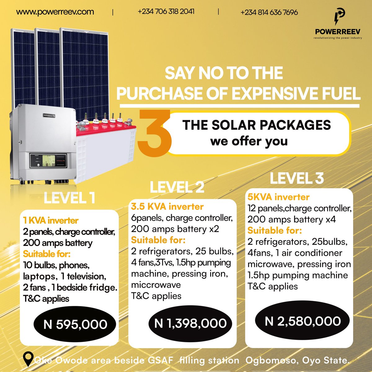 Is the price of fuel not killing you?🤷.
Go Solar today and save yourself some money. Pick one of our solar packages and let talk business.
#solarpower #solarenergy #solarpackages #Engineering #solarsystem #powerreev.