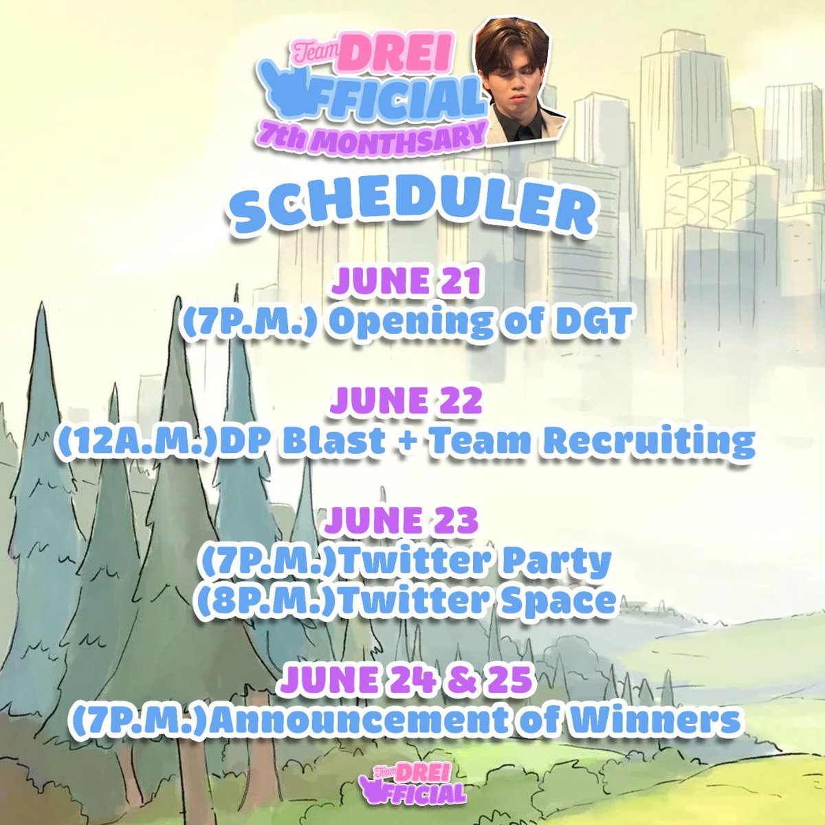 Hop in for a BEAR-y exciting ride! Kindly use our scheduler to look out for the fun activities as we ready to celebrate 💜 

#BrightestStarDrei 
#Drei_Amahan