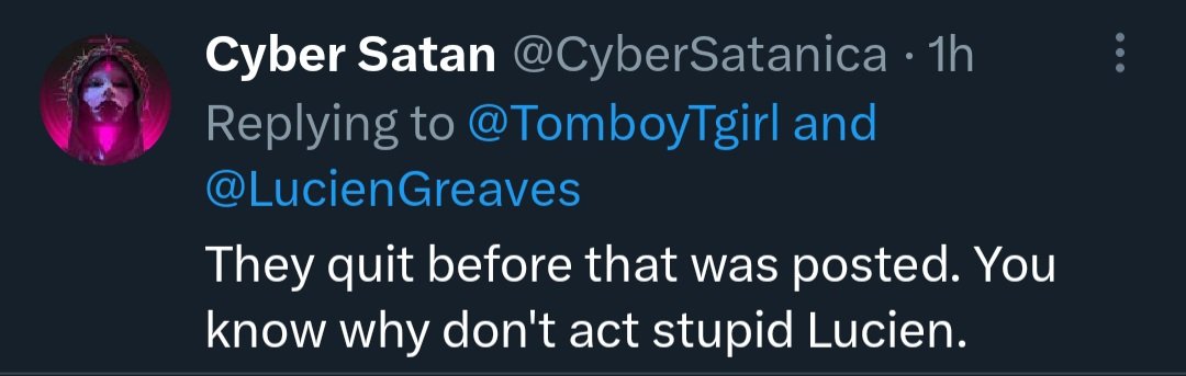 KeketBonnet's tweet photo. I might be blocked but these beautiful bastards certainly aren't. (Yet)
Hey @satanic_temple_ come get your spokesperson, he's acting a damn fool, imo, and apparently lying?
#TheSatanicTemple #TheSatanicTempleUK #TST #TSTUK https://t.co/mtqYlSo9YQ