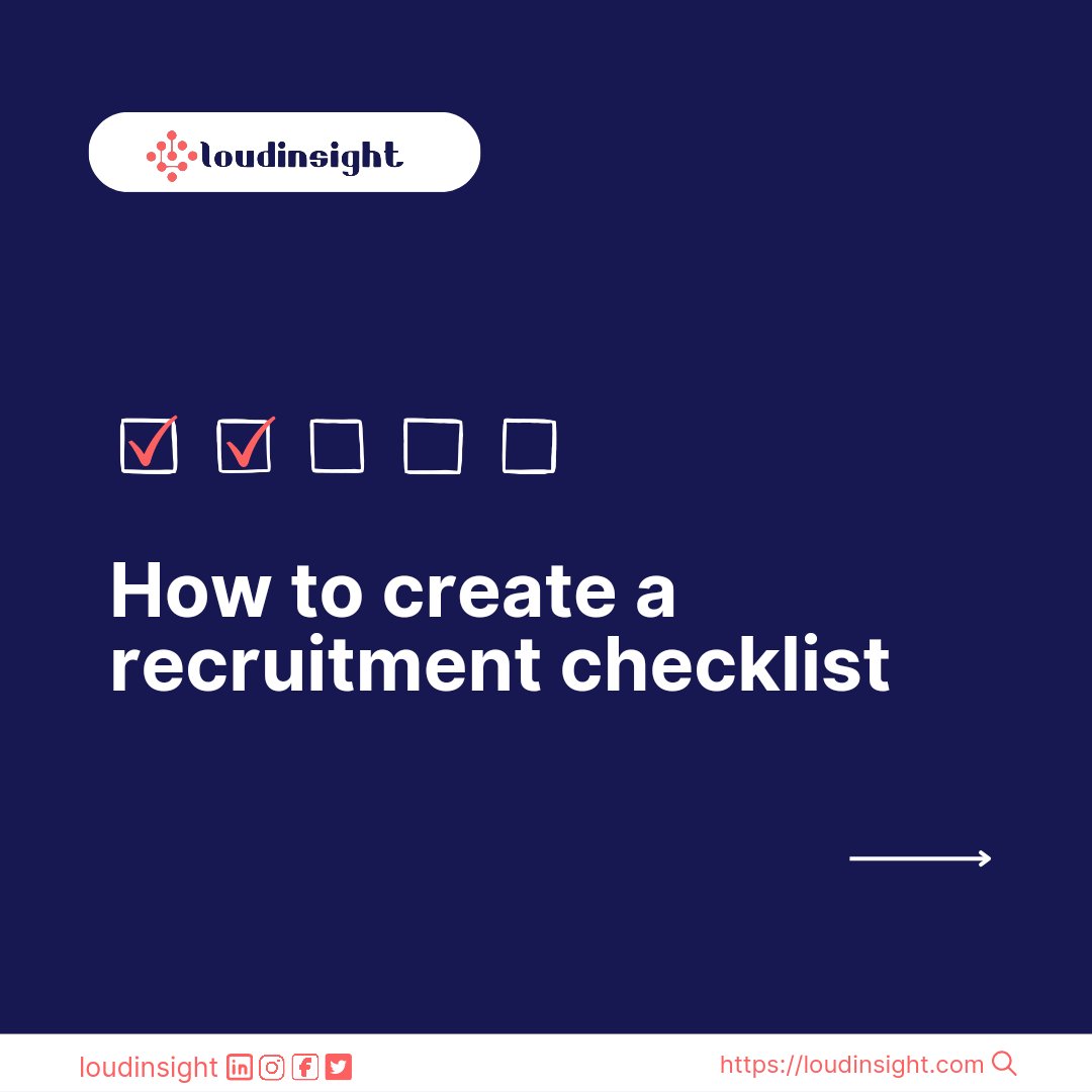 _loudinsight's tweet photo. A Thread..
A recruitment checklist might just be the one thing your company needs to finally get your recruitment process right.
#recruiters #hrconsultant #hiringmanagers #recruitmenttips #hrtips #hiringteam #loudinsight https://t.co/GB38vfNydS