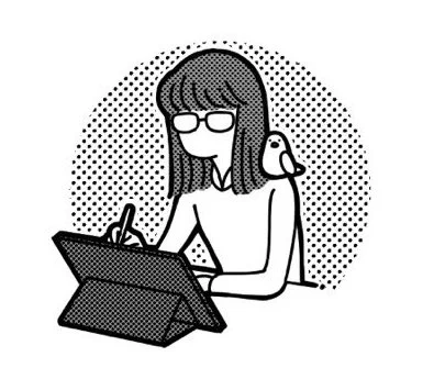 新しい名刺用の絵描いた