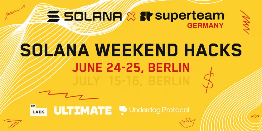 web3_talents's tweet photo. Shoutout to everyone living in Berlin/Germany. 🎉

This is probably your last chance to register for the amazing Solana Hackathon in Berlin this weekend and to win some cool prices! 

If you are a first timer or a veteran you are welcome!

Registration Link in the comments. https://t.co/j2mbW9GFcd