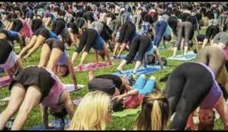 The reason why men participate in 'International Yoga Day'