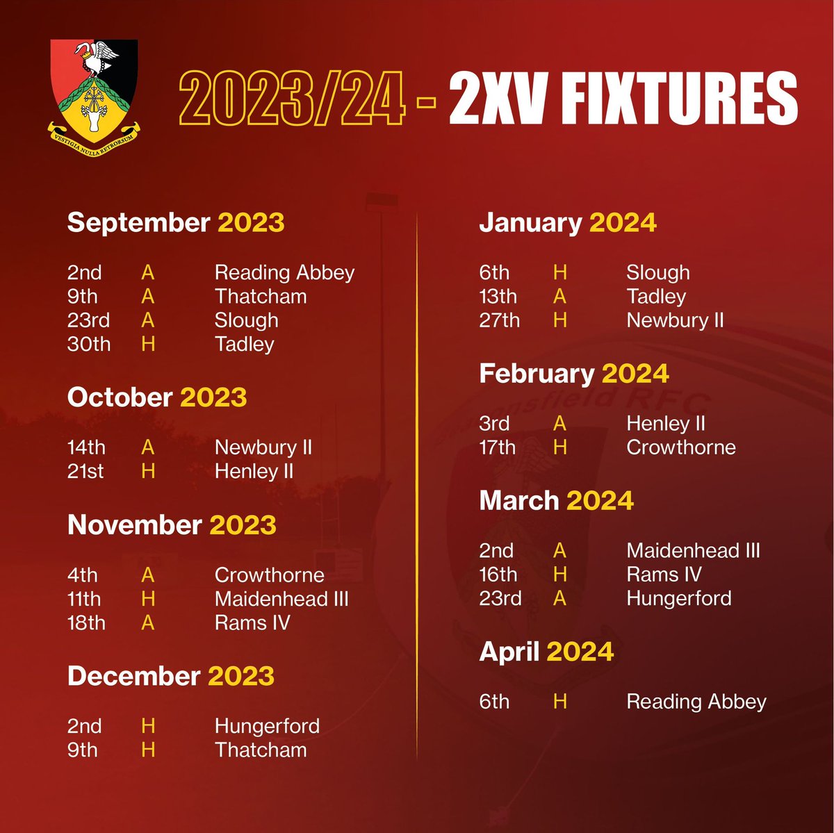 beaconsfieldrfc's tweet photo. Our 1XV and 2XV fixtures are out!
Get the dates in the diaries. Come and play, support and enjoy the rugby.
#NeverABackwardStep #beaconsfieldrfc #rugby #RFU #beaconsfield https://t.co/965wvUN8VL